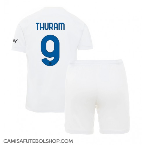 Camisa de time de futebol Inter Milan Marcus Thuram #9 Replicas 2º Equipamento Infantil 2023-24 Manga Curta (+ Calças curtas)